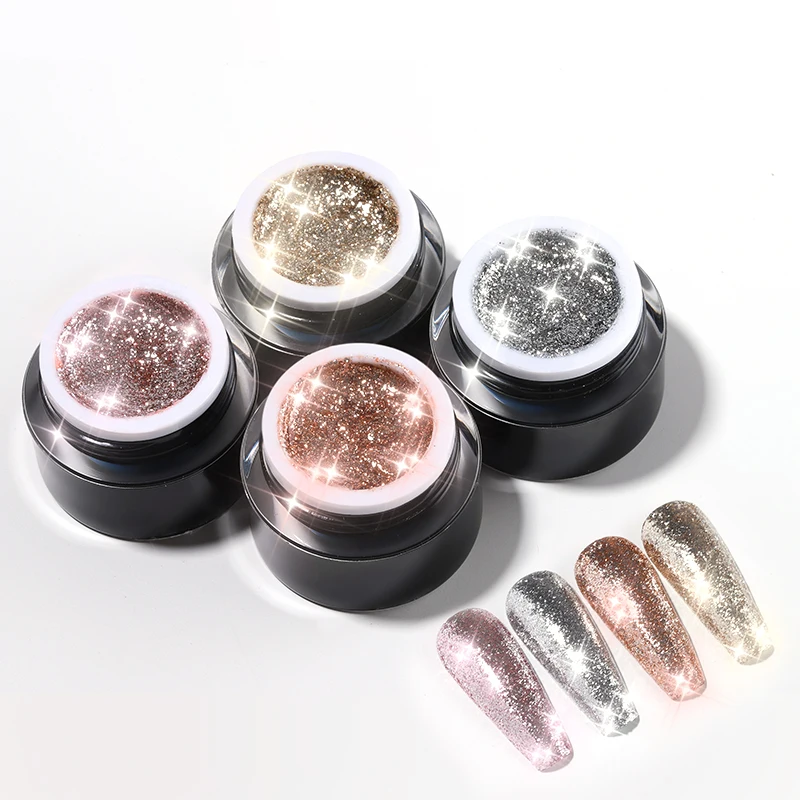 VDN Free sample Sparkle Platinum Gel Polish Soak Off UV Gel Nail Polish Glitter Painting Nails Products Private Label