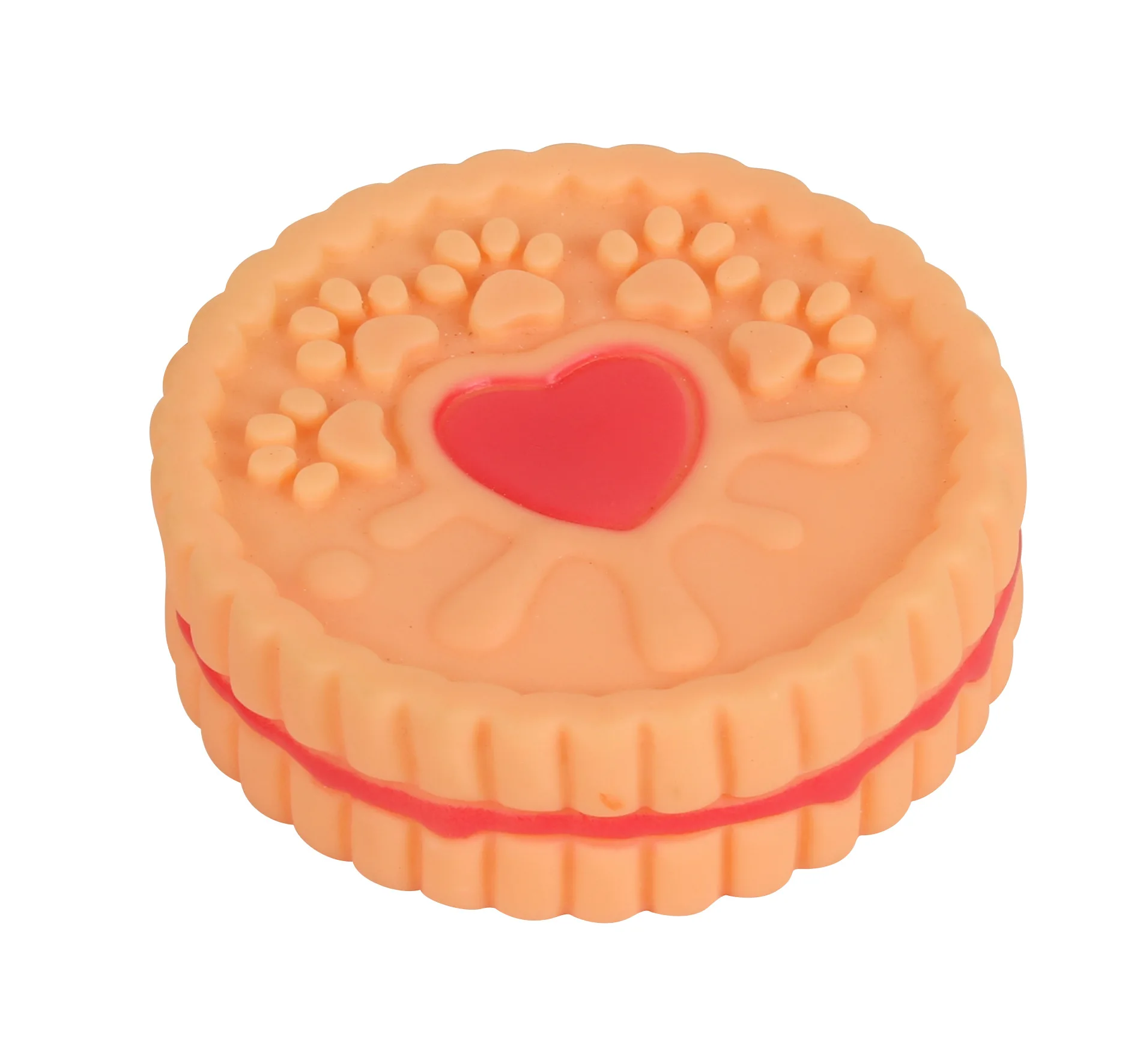 Hot Selling Wholesale Price Latex PVC Durable Biscuit Oreo Doughnut Shape Chew Toy Interactive Squeak Toy Indoor Training Tools