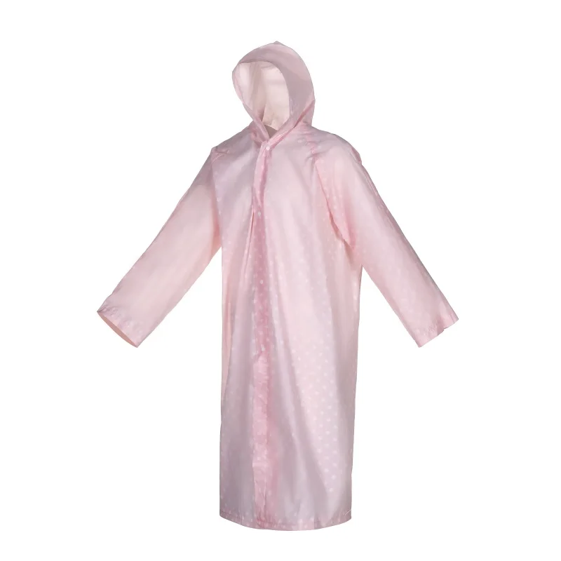 Custom PEVA Classic Hooded Long Rain Coats for Women Waterproof Raincoats Rainwear Jacket