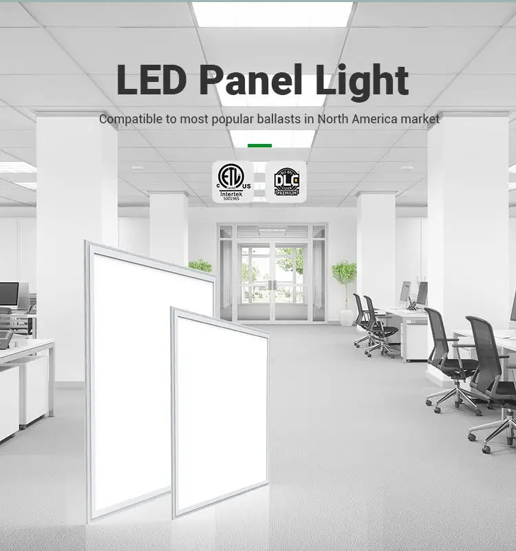 Led Ceiling US Warehouse ETL DLC UL Large Light 2x2 2x4 Troffer Flat Panel Mounted Backlit Lights
