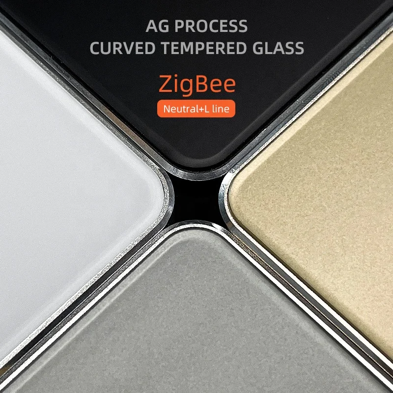New AG glass touch switch EU 1/2/3/4 Gang wireless remote control switch Tuya ZigBee smart light switch