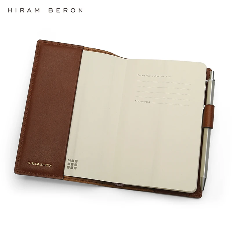Hiram Beron Italian leather cover flor notebook A6 wholesale