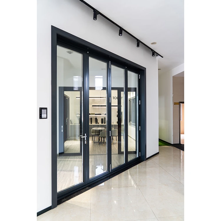 2023 Germany Made High Quality Hardware Modern Multi Fold Door Aluminium Folding Glass Doors Patio bi folding Patio Doors