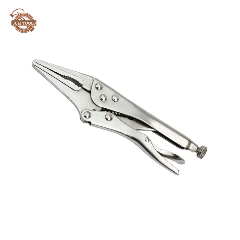 Industrial Nickel Plating Lock Wrench Long Nose Locking Pliers