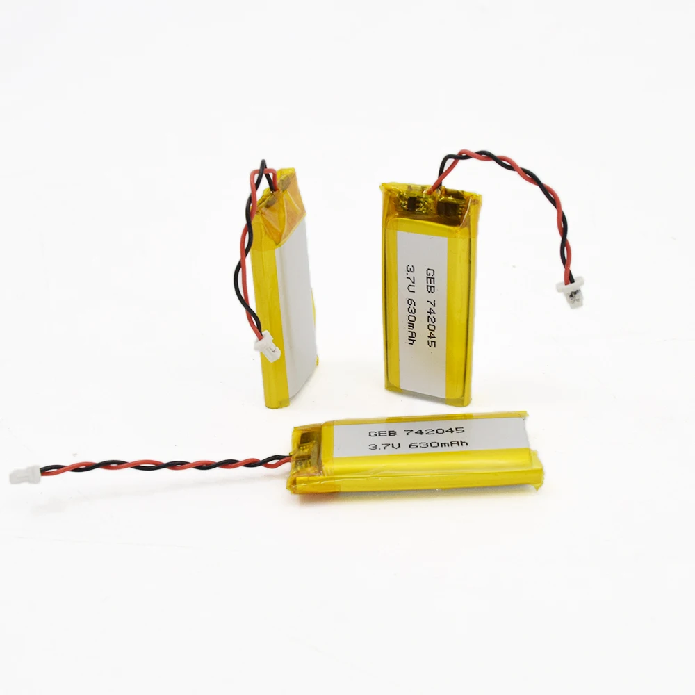 Маленькая литиевая 742045 lipo 3 7 v 630mah перезаряжаемая носимая батарея li-pomer для металлоискателя