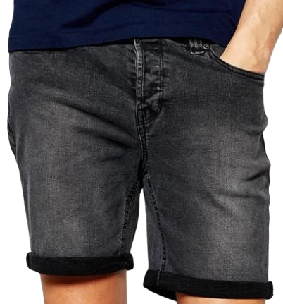 customize washed distressed Denim Shorts Slim Straight Cropped Jeans Men Scratch Shorts casual summer light blue black