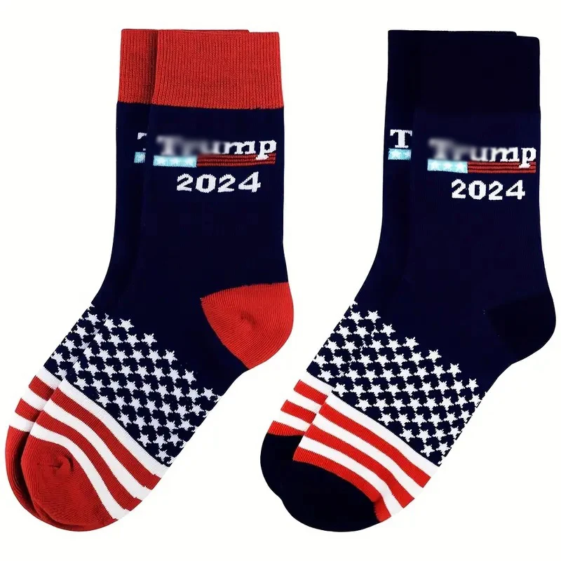 2024 New Arrival Unisex Cotton Striped Crew Socks American Flag USA Sock