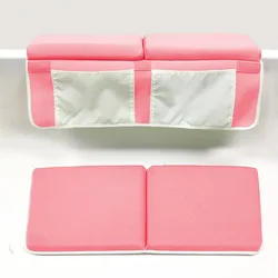Custom Portable Baby Bath Kneeler and Elbow Rest Pad Set - Thickest Bathtub Kneeler Pad with Memory Foam and Bath Toys Organizer
