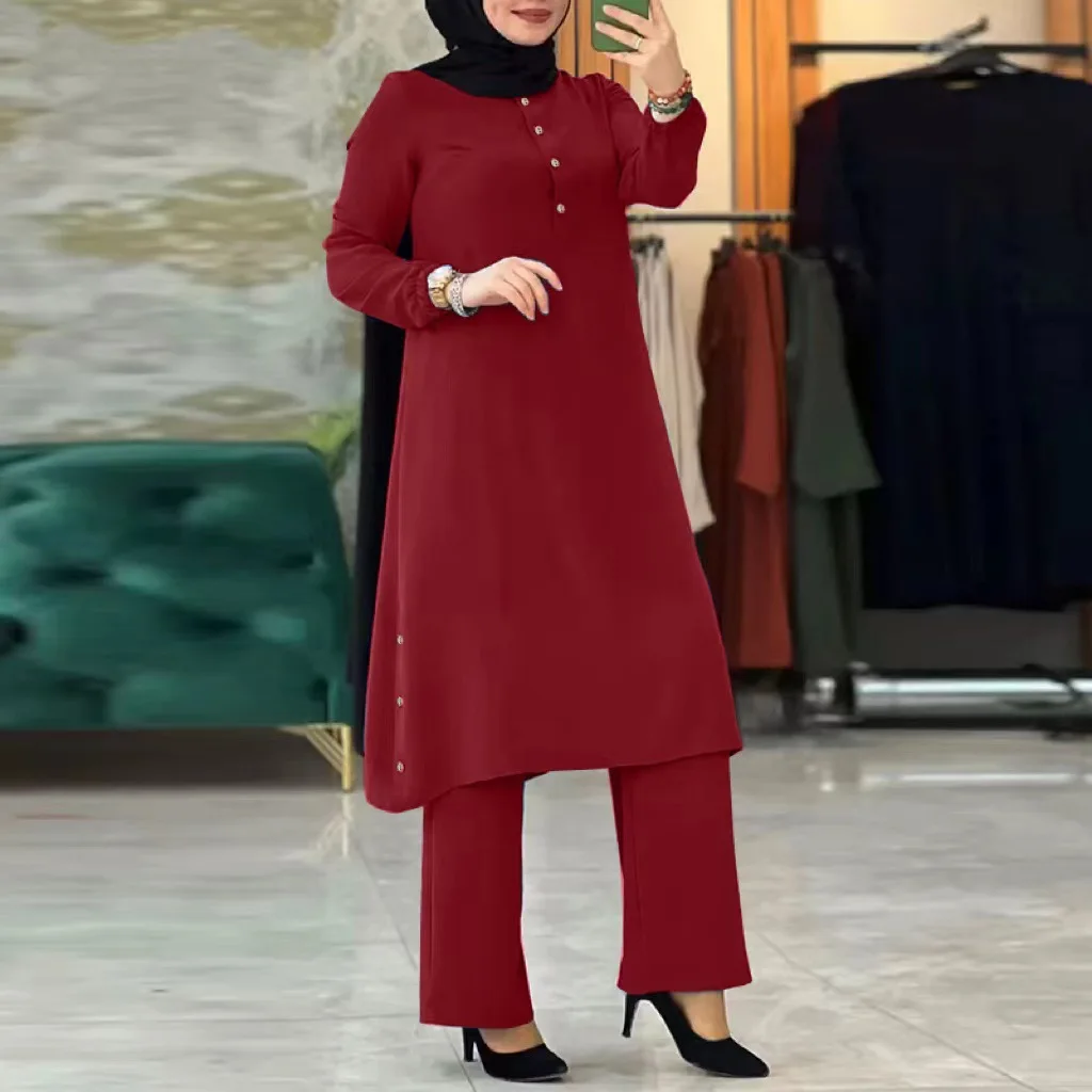 Wholesaler Eid Best Abaya Women Muslim Dress Turkey 2023 Two Piece Set Women Clothing Abaya Arabic Muslim