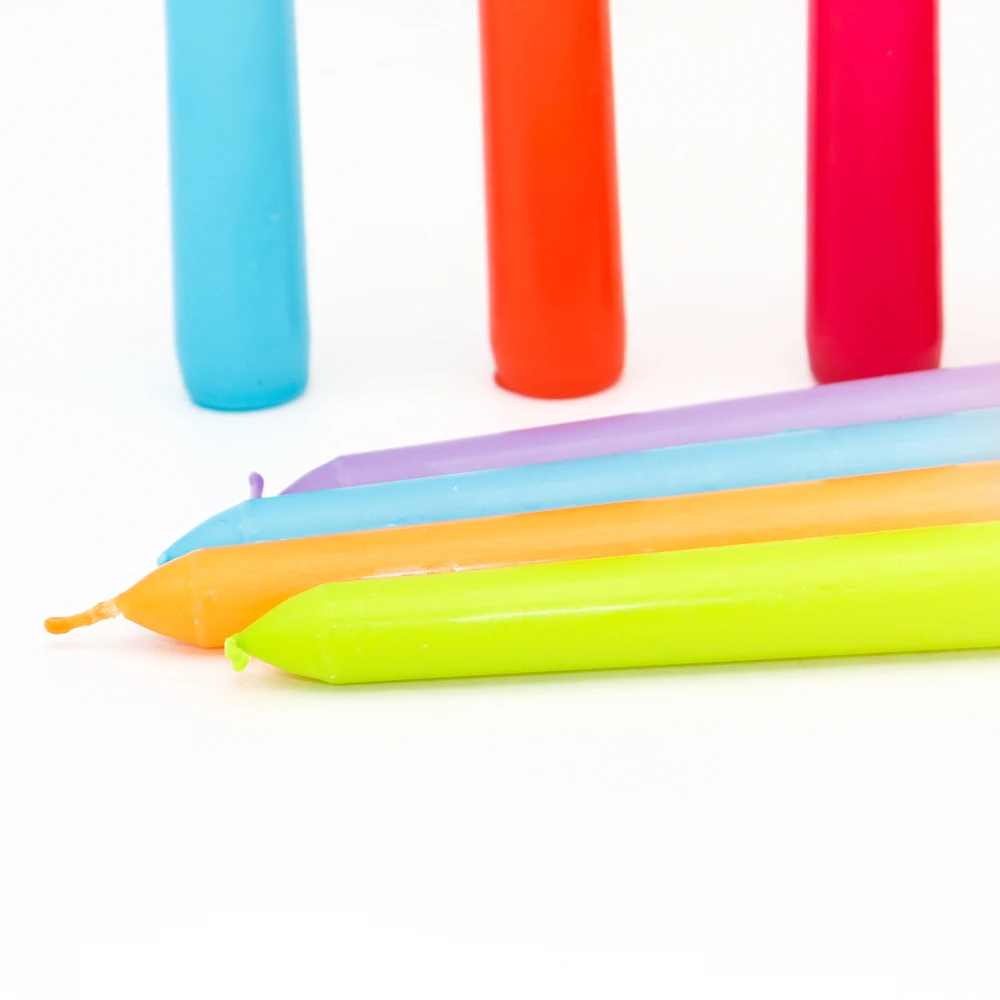 Handmade Dip Dye Colored Taper Candles Paraffin Wax Dipped Smokeless Dinner Household Candles