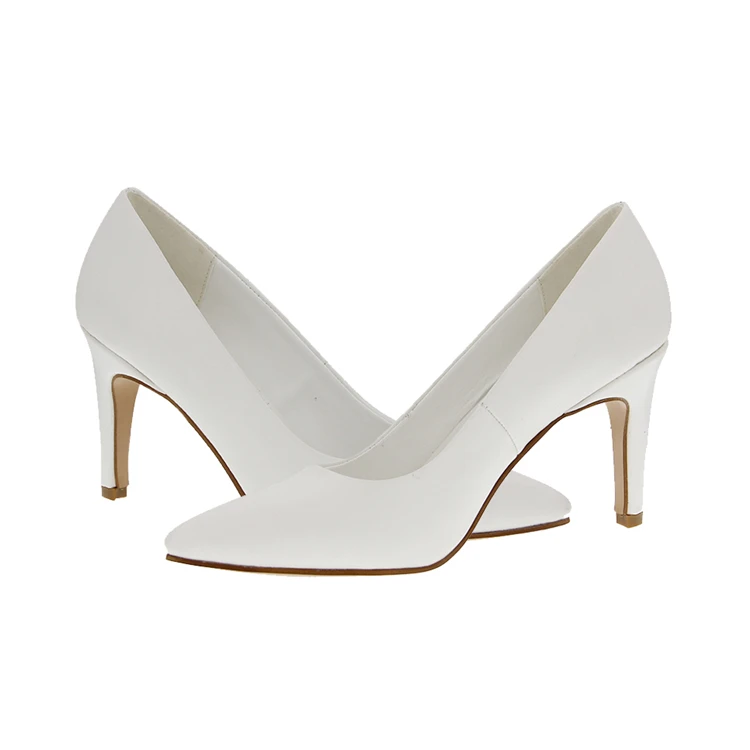 Factory Supply Wholesale Fancy White Sexy Ladies Wedding Bridal Shoes High Heel Pumps Dress Shoes For Women