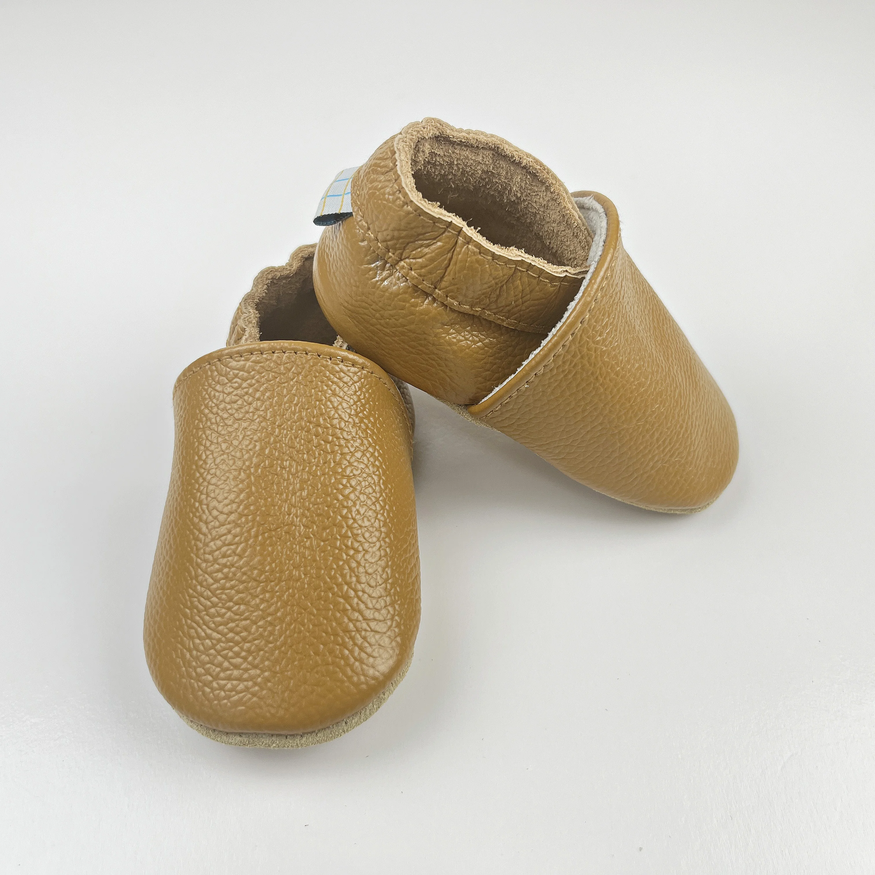 Bede Factory wholesale khaki baby learning walking shoes Indoor walking shoes baby leather shoes cowhide