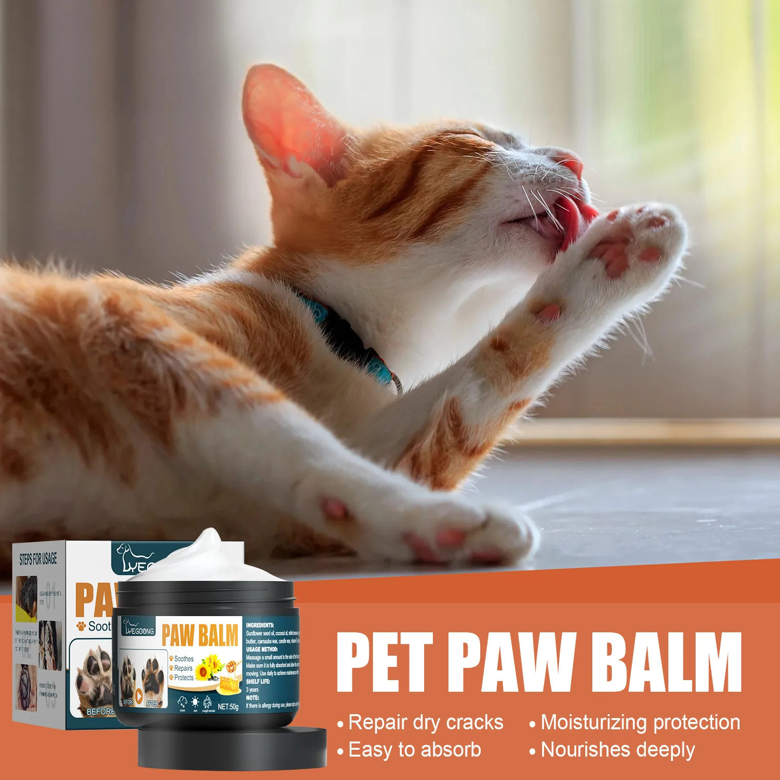 YEGBONG Pet Paw Balm Organic Natural Pet Care Products Soothing  Repairing Protecting Product For Your Dogs &Cats