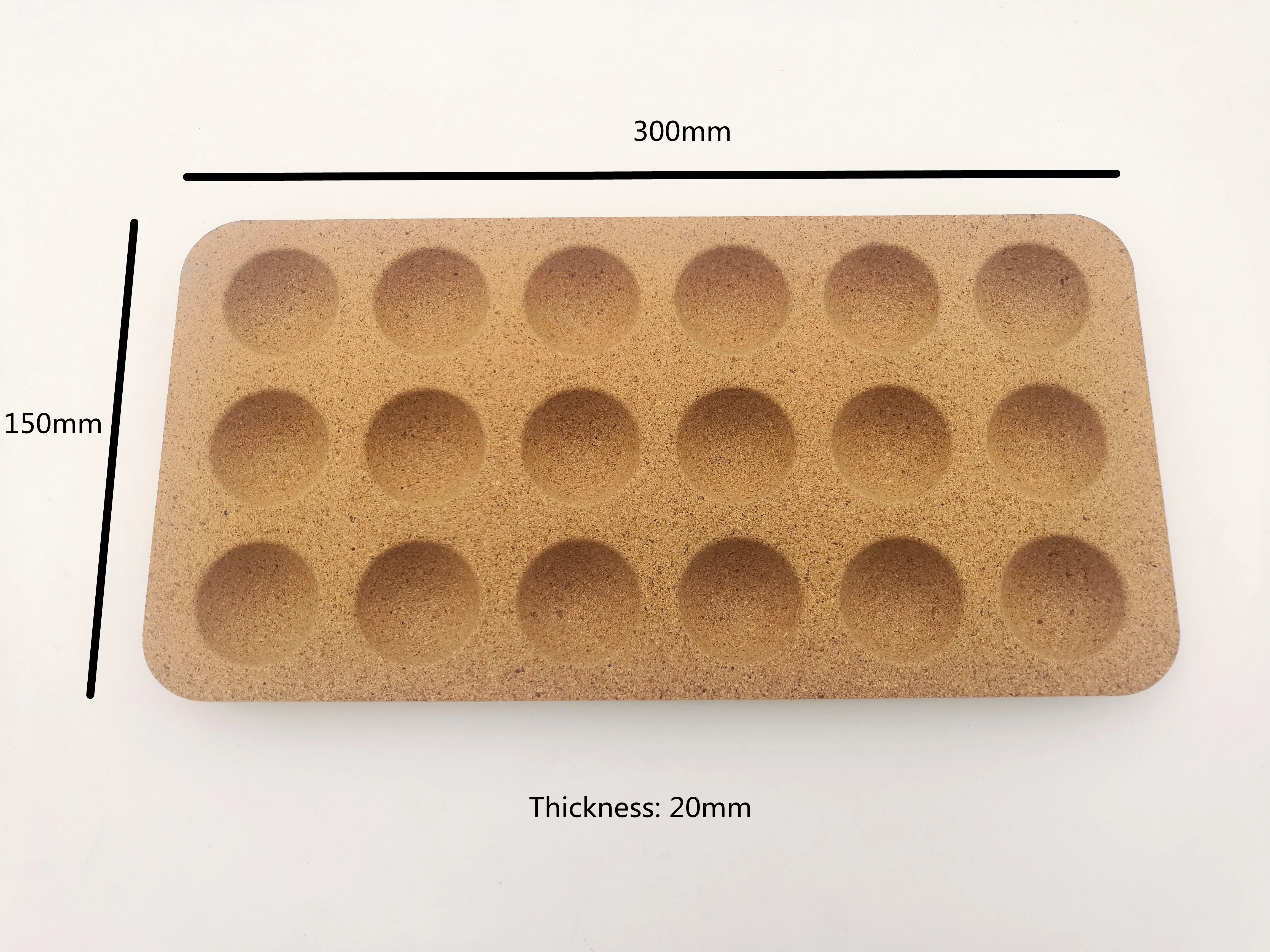 Amazon hot sale high quality cork holder for eggs with 12 grooves cork base wood base for kitchen in  refrigerator(fridge)