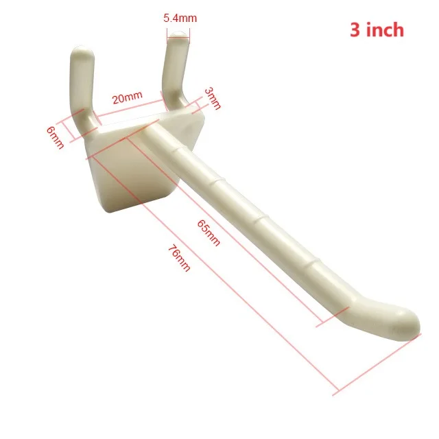 Wholesale 3 inch Plastic Peg Hooks Accessories Retail Display ABS Hooks For Cardboard Supermarket Display