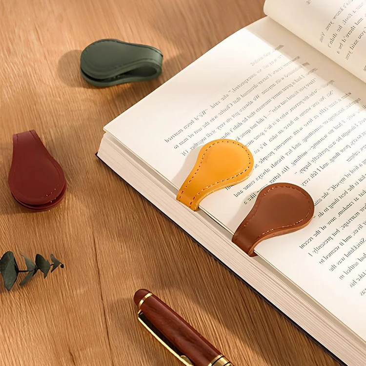 Most Popular Blank Bookmarks Clip Custom Design Laser Logo Custom Pu Leather Magnetic Bookmarks For Book