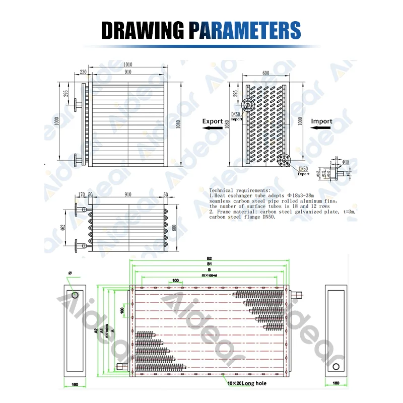 Aidear Good Price main heat exchanger for gas boiler finned tube heat exchange