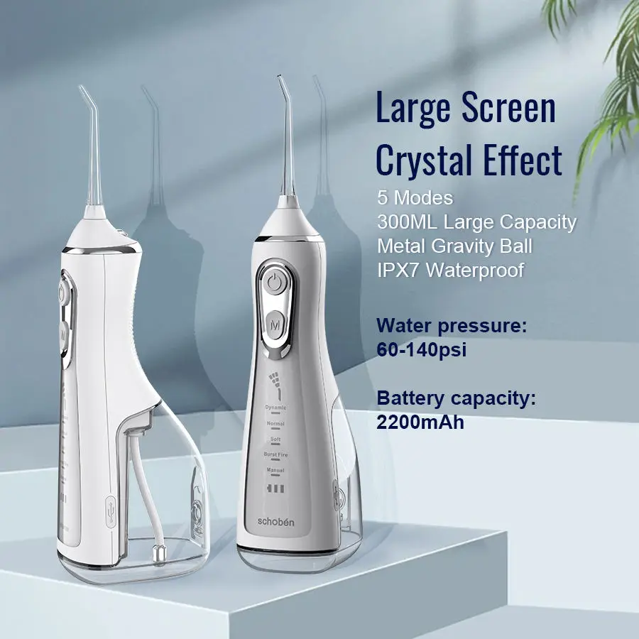 2023  Hot Selling Cordless Electric Portable Teeth Cleaning Cleaner 300ml Water Flosser