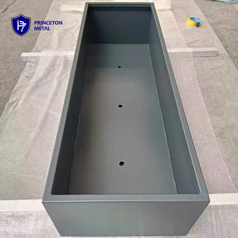 Outdoor flowerpot commercial decorative metal garden aluminum planter restaurant coffee shop