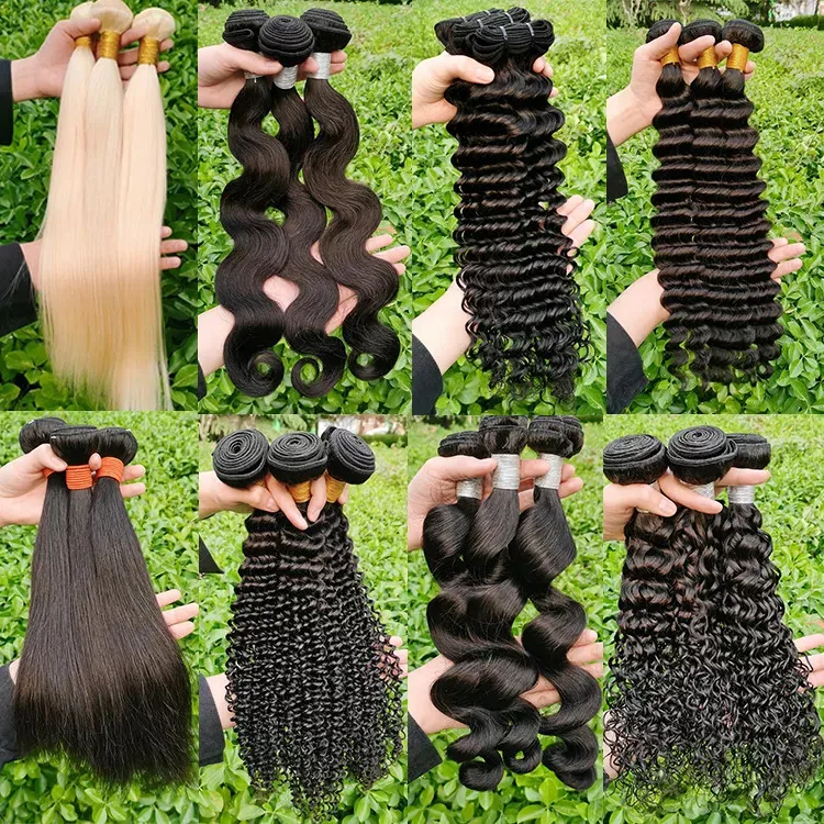 On Sale Top 12A 14A Grade Virgin Cuticle Aligned Human Hair Bundles Weaving Peruvian Water Wave Bundles Hair Extensions