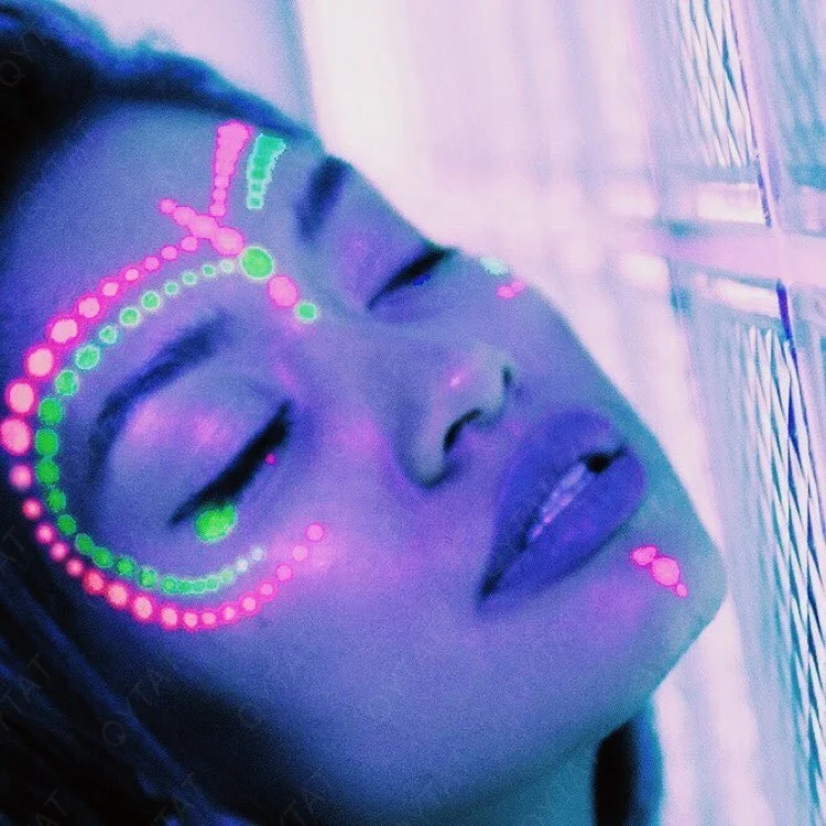 Wholesale Sexy Girls Water Transfer Glowing Luminous Fluorescent UV Temporary Tatoo Neon