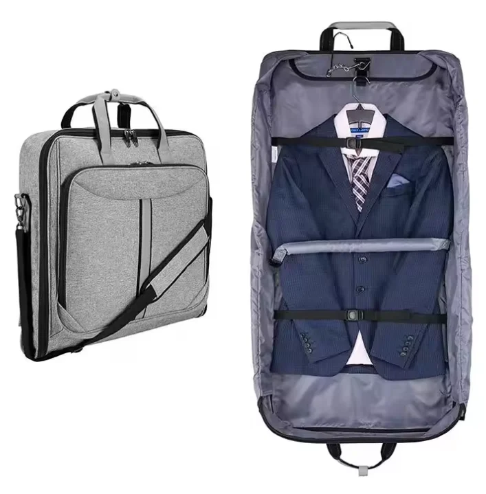 Customized Logo 2 in 1Business Trip Travel Suit Bag Hanging Suitcase Suit Travel Duffle Bags Convertible Garment Bag