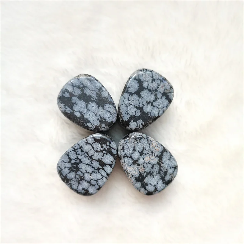 High-quality Healing Stones Pendant Natural Snowflake Obsidian Sodalite Crystal Water Drop for Necklace Decoration