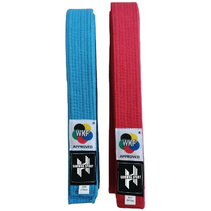 2024 polyester-cotton 4.5cm width kata belt RED& BLUE WKF KARATE martial arts belt for training and competition  karate  belt