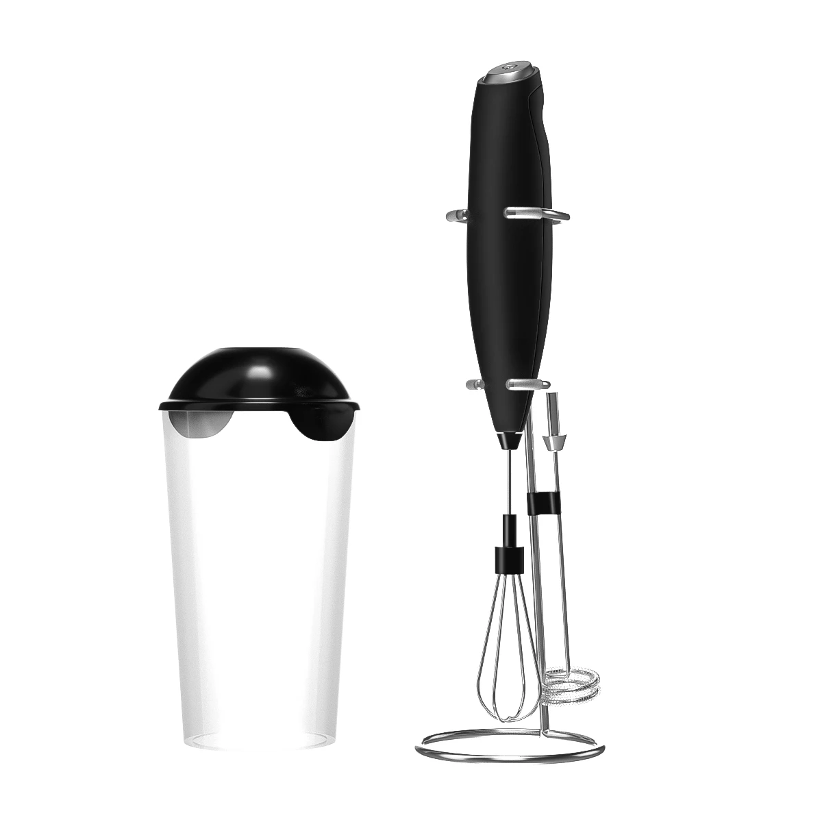 Factory Direct Sale Milk Frother Handheld Battery Operated Electric Foam Maker, Drink Mixer with Stainless Steel Whisk and Stand
