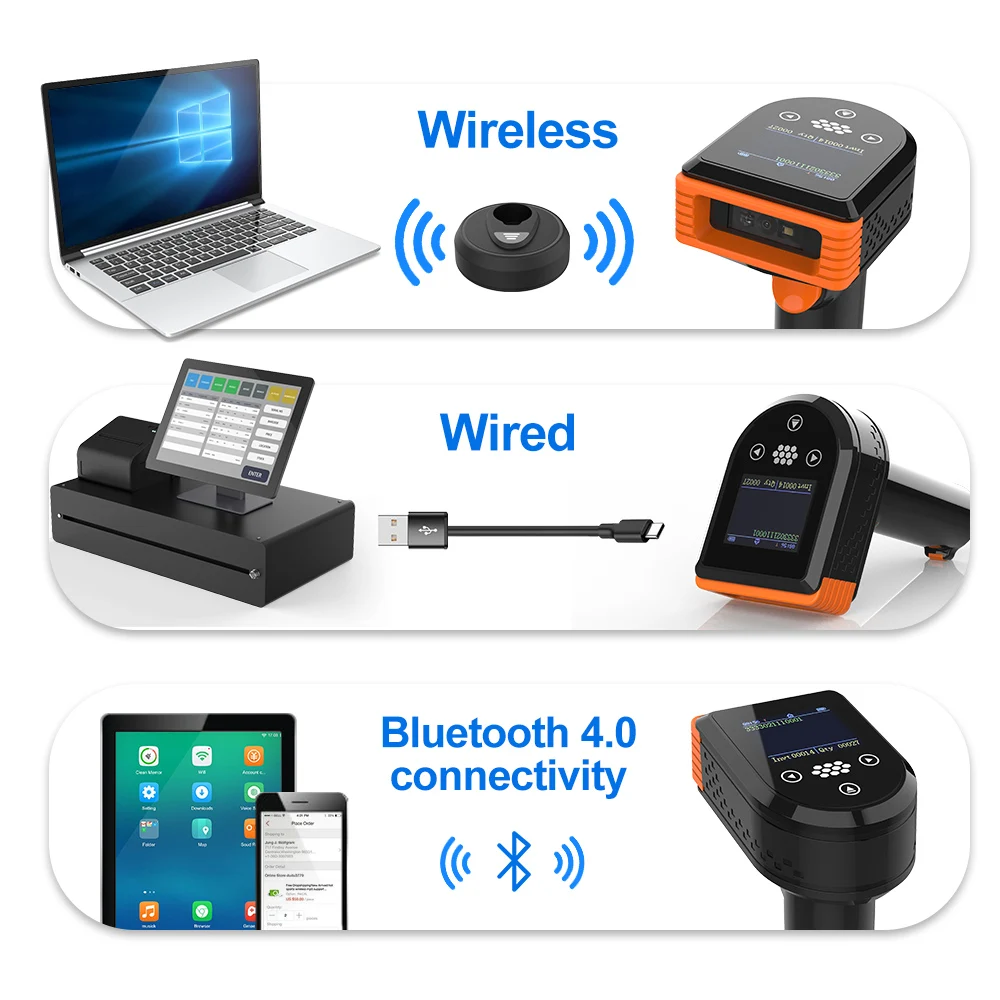 GTCODESTAR Handheld QR Code Reader 2.4G Barcode Reader android  2D Barcode Scanner Wireless QR Code Scanner for Inventory Scan