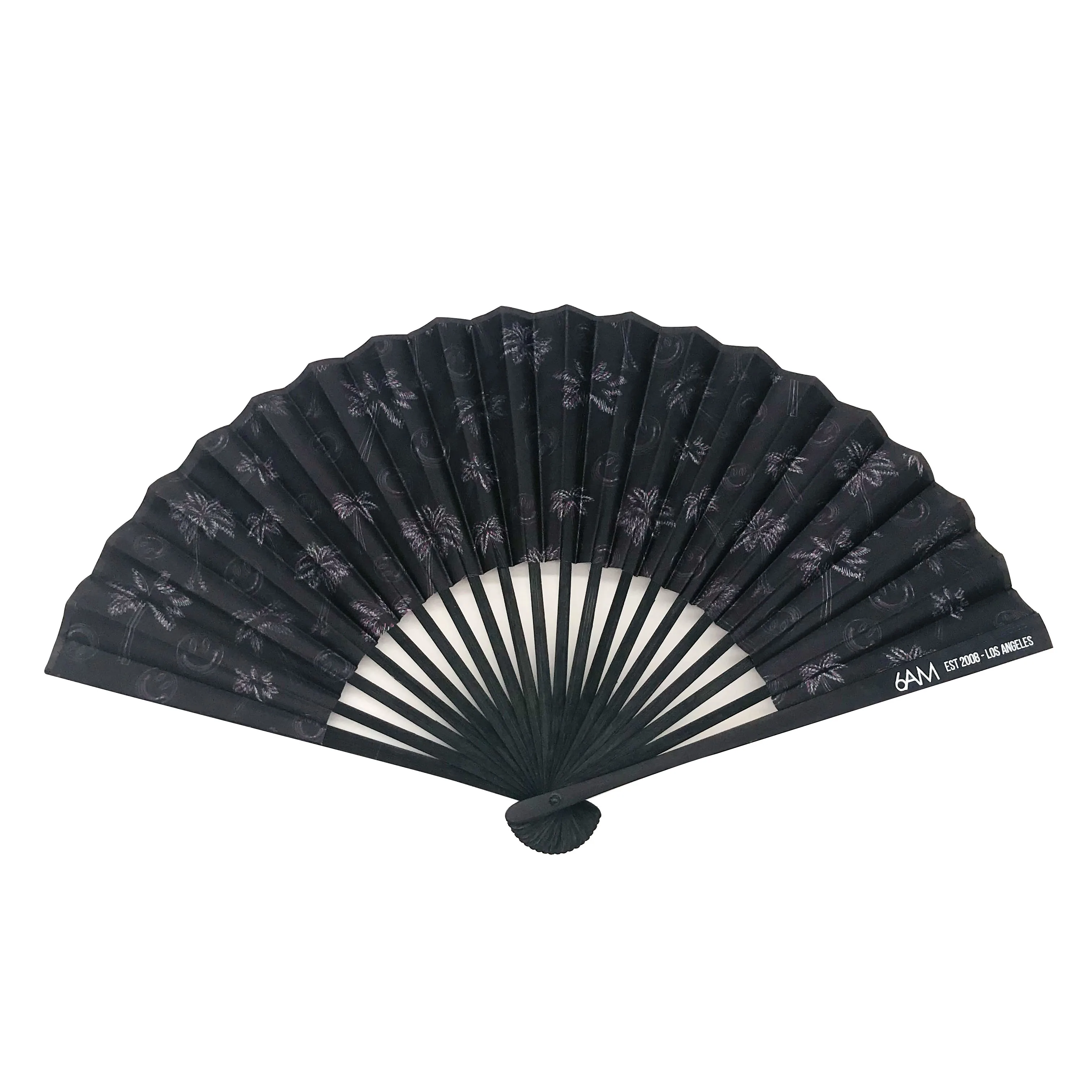 Custom printed bamboo wood paper large small hand folding fan for promotional gifts hand made fans (1600275783271)
