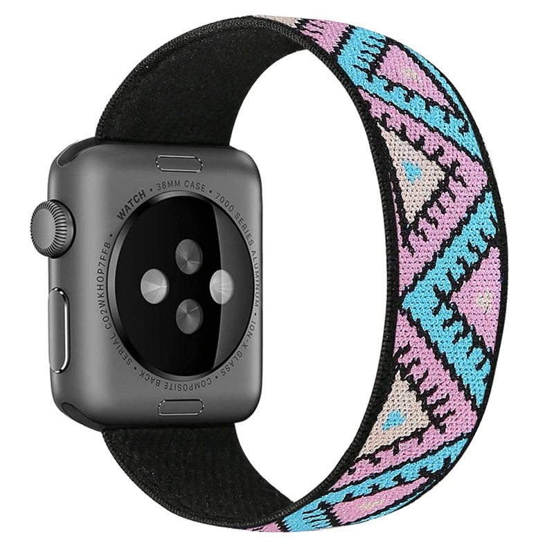 SKYLET Watch Strap Adjustable Elastic Nylon Braided Band Strap for Apple Watch Series 6 5 4 3 2 1