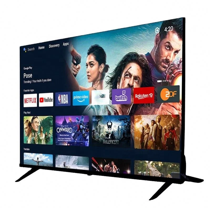 accept custom 4K android flat screen tv smart 32 40 50 55 65 75 43 inch smart tv televisions smart tvs