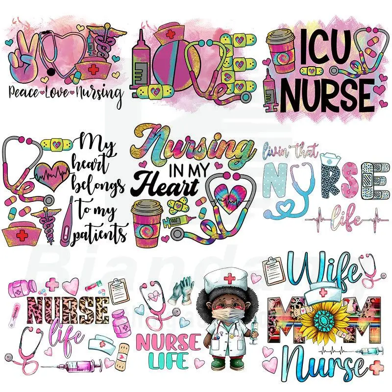 Best Sale Nurse Life HTV Vinyl Heat Transfer Stethoscope Printing Heat Press Stickers Decals for Kids