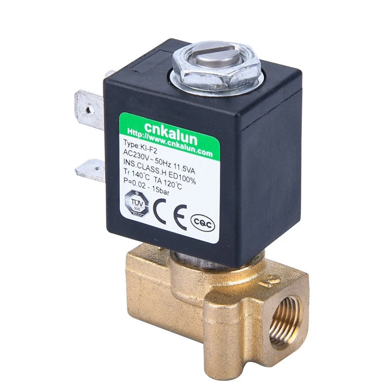 KL-F2 High Pressure 0.02-20Bar NC Brass PPS Mini Solenoid Valve for Steam Generators