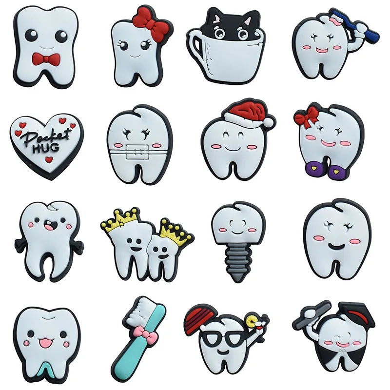 Wholesale charm Protect Teeth PVC Shoe Charm Shoe Decorations for Protect teeth Clog Charm