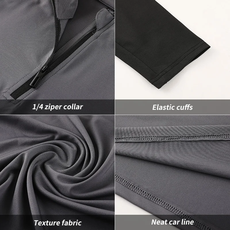High quality color contrast basketball training quick dry fabric high elastic zipper collar sportswear for children