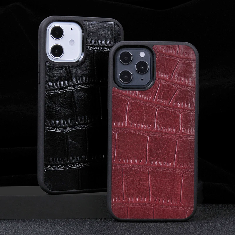 OEM simple hight quality wholesale bulk buy croc leather shock proof protective smartphone case for apple 11 pro promax