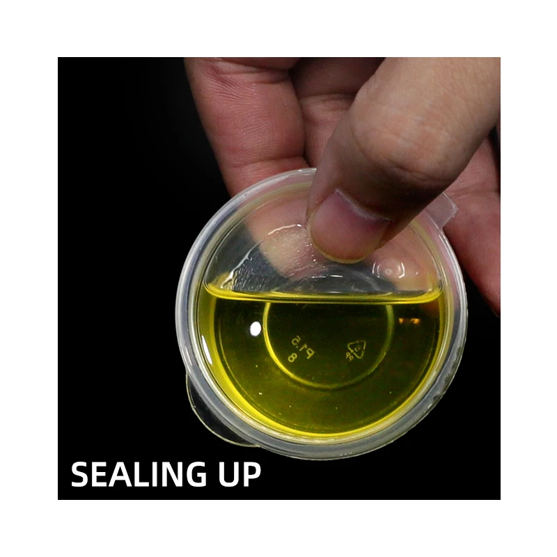 Wholesale Custom Biodegradable Sauce Plastic Cups PP Disposable Plastic Sauce Cup With Hinged Lid