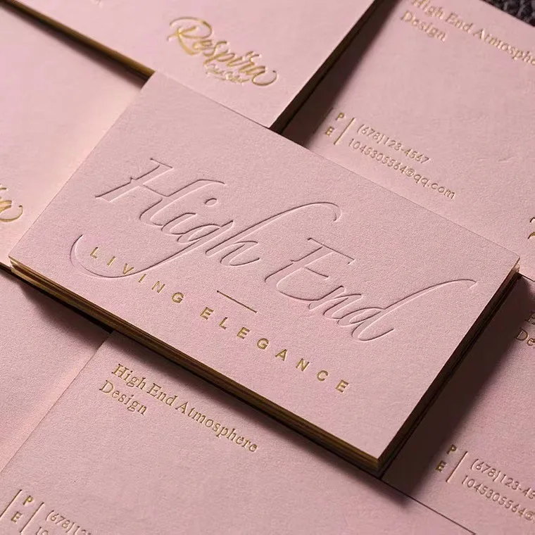 Super elegant gold foil embossed letterpress printing paper business cards