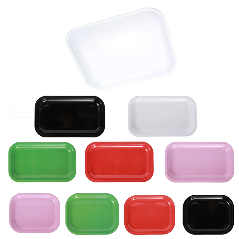 Wholesale Custom Logo Smoke Metal Herb Tray Custom Rolling Tray high quality tin Serving Tray with Magnetic Lid