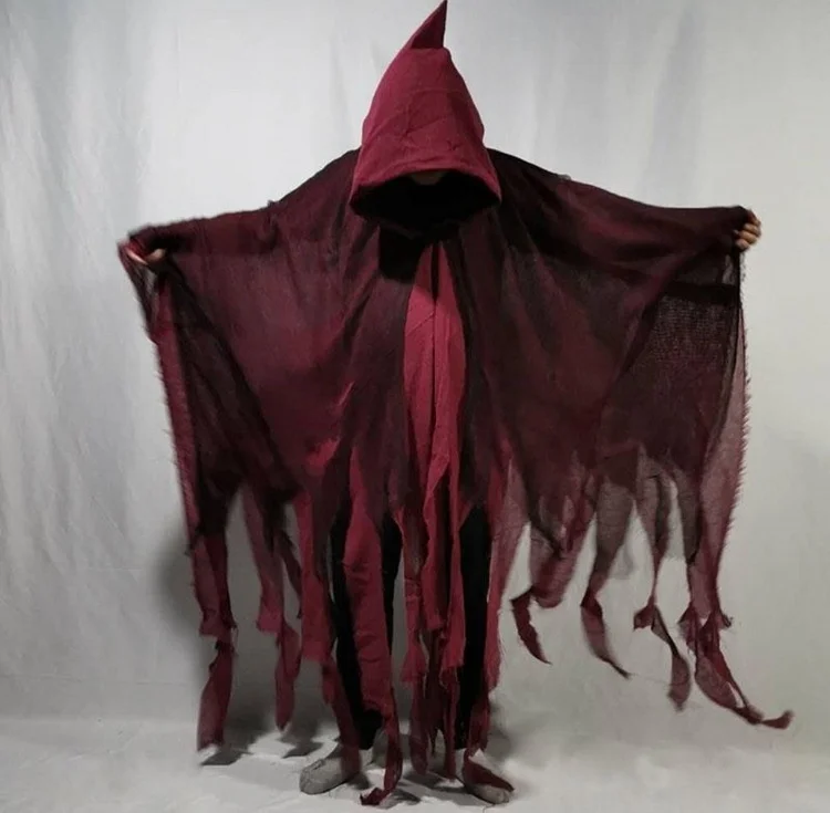 Halloween Horror Cosplay Cloak Adult Hooded Zombie Capes Gothic Medieval Cosplay Costume Vampires Grim Skeleton Ghost Cosplay