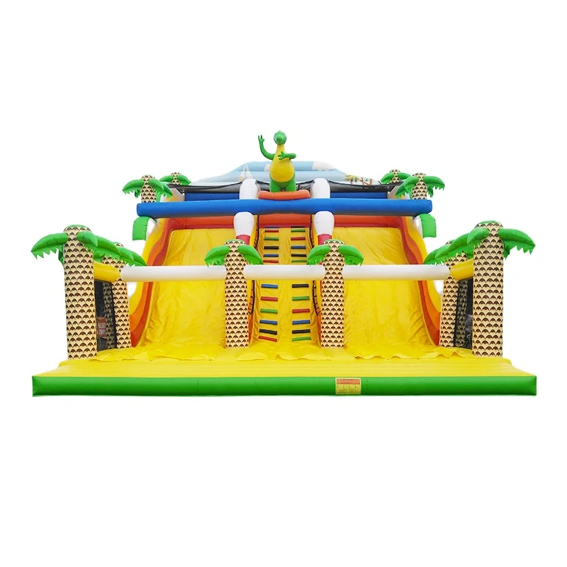 Commercial Grade Giant PVC Dinosaur Inflatable 13M Steps Slide Jumping Slide,Inflatable Bouncer Slide For Adult