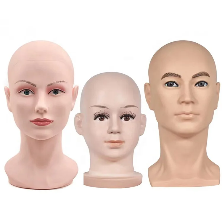 Factory Sale Lifelike Plastic Skin Color Man Head Mannequin For Kids