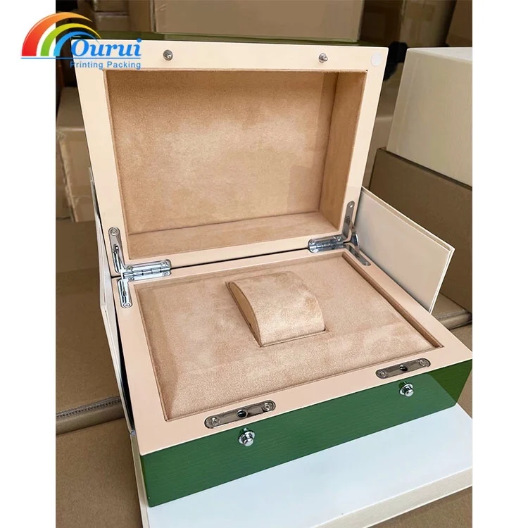 Factory direct sale 10 slots green wooden top quality Watch Package Box Luxury brand Gift top version r0l1ex display watch case