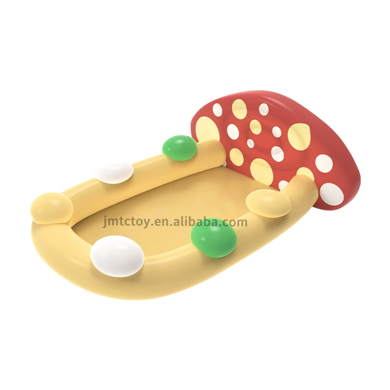 Forest style travel children flocked air mattress Mushroom shaped backrest inflatable bed for kids