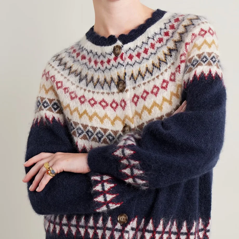 Custom oem&odm winter crew neck thick jacquard intarsia knit women icelandic wool sweater pullover