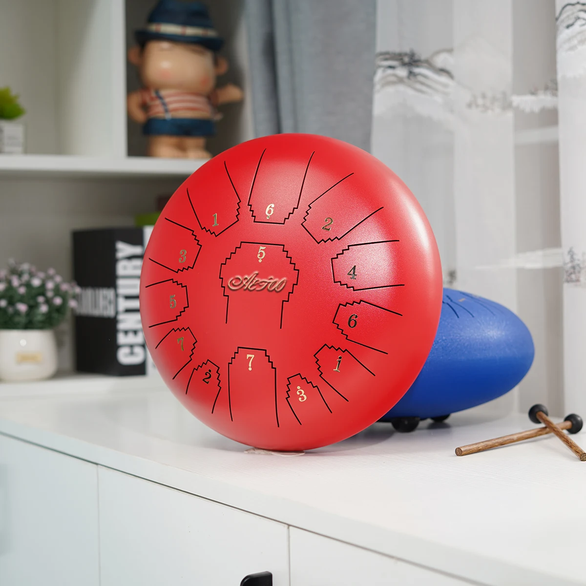 
Tongue Drum 6 Inch Steel Tongue Drum Set 8 Tune Hand Pan Drum Pad Tank Sticks Carrying Bag Percussion Instruments Accessories 