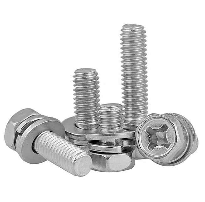 Chinese manufacturer Cross Recessed Hexagon Bolt With nut and spring washer
