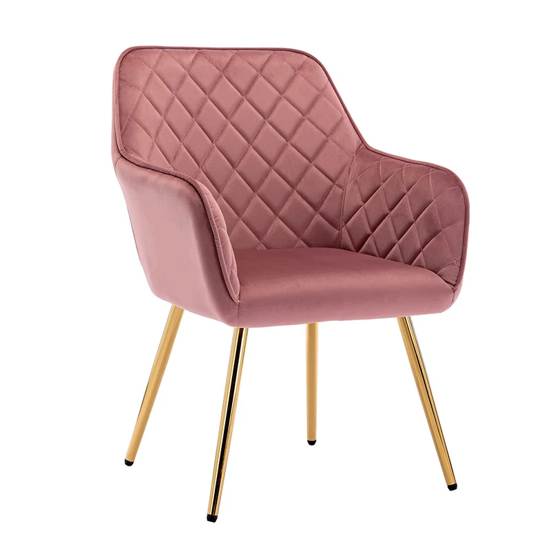 Modern Nodic Elegant Italian Metal Iron Leg Upholstered Dining Luxury Faux Leather Dining Chair With Arms